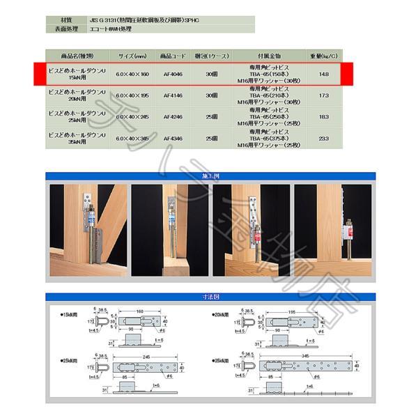 タナカ ビスどめホールダウンU 15kN用 AF4046 (30個入 タナカ ビスどめホールダウンU 15kN用 AF4046 (30個入