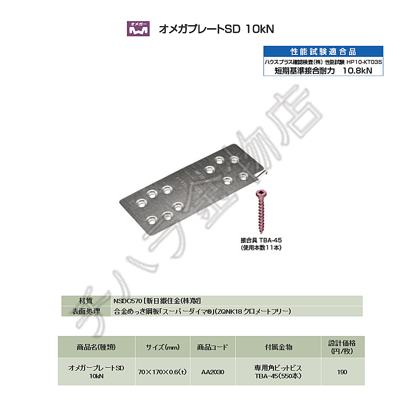 タナカ オメガプレートSD 10kN AA2030 | チハラ金物店